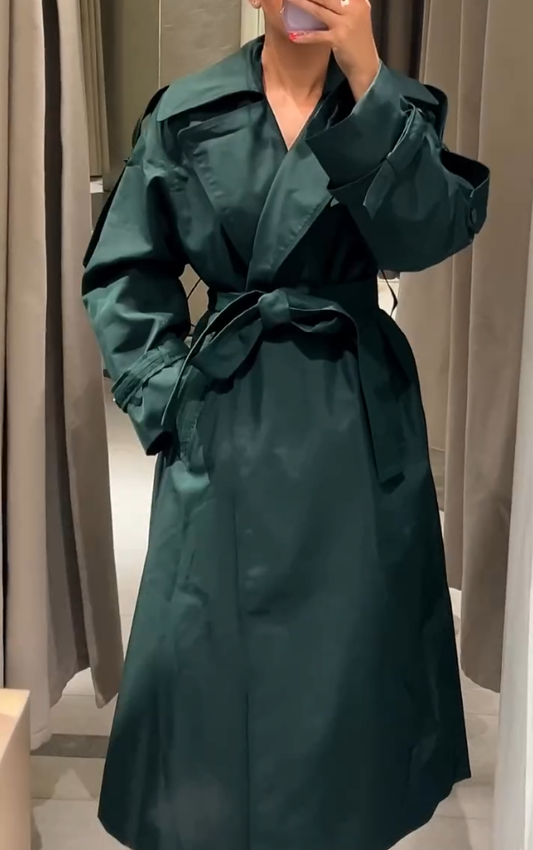 Classic dark green trench coat