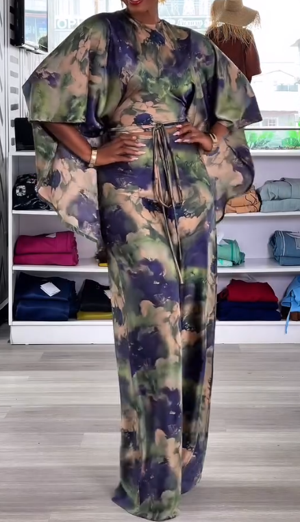 Printed waist-length two-piece suit